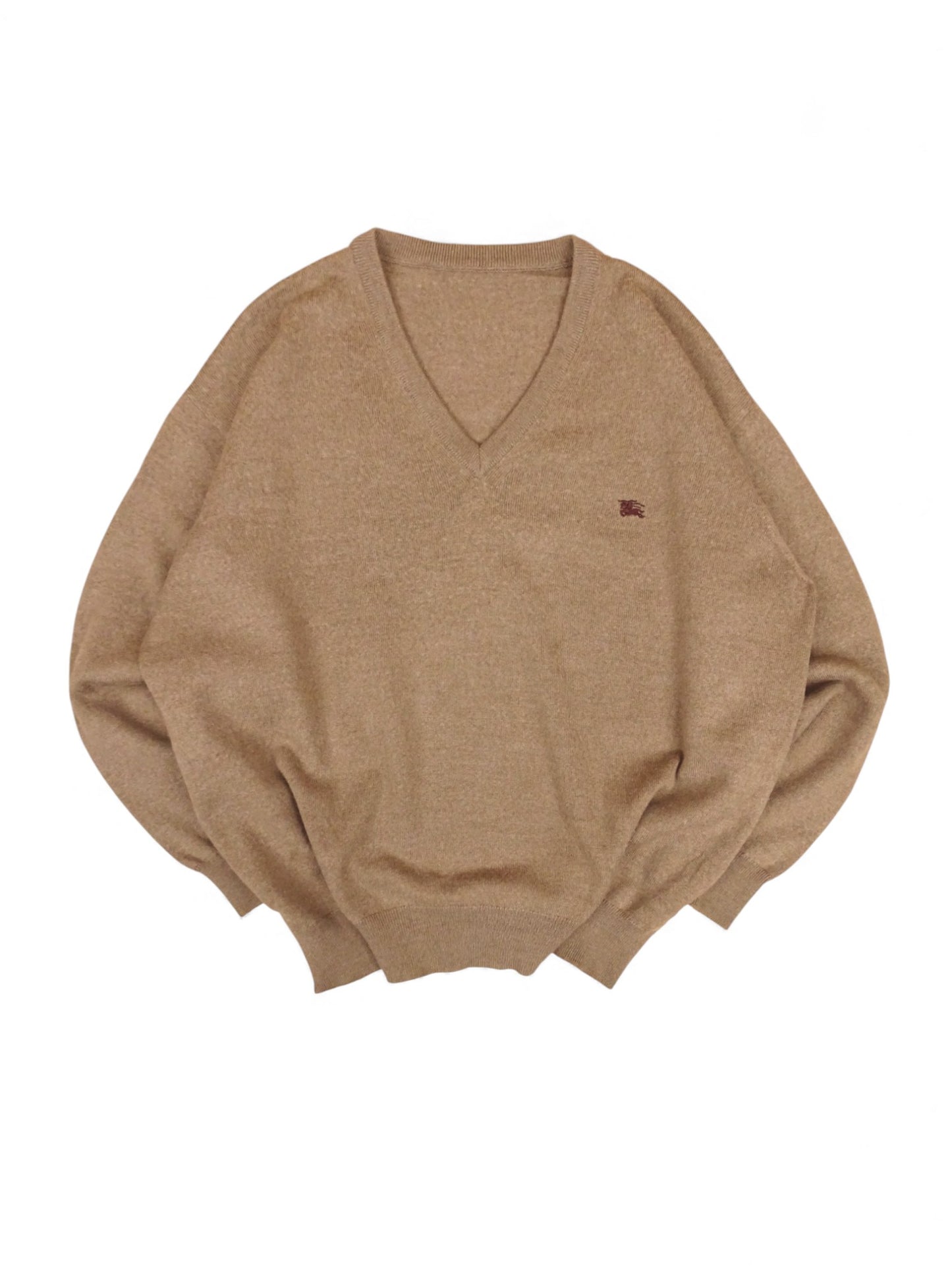 Burberry Pull Col V Marron M Homme Laine