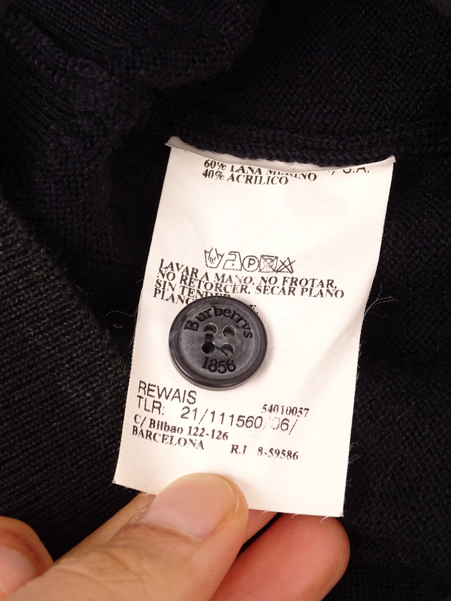 Burberry Cardigan Bleu Marine 60% Laine M Homme