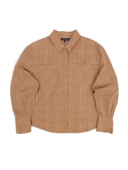 Soeur Chemise Modèle "Falaise" Carreaux Beige Marron XS Femme