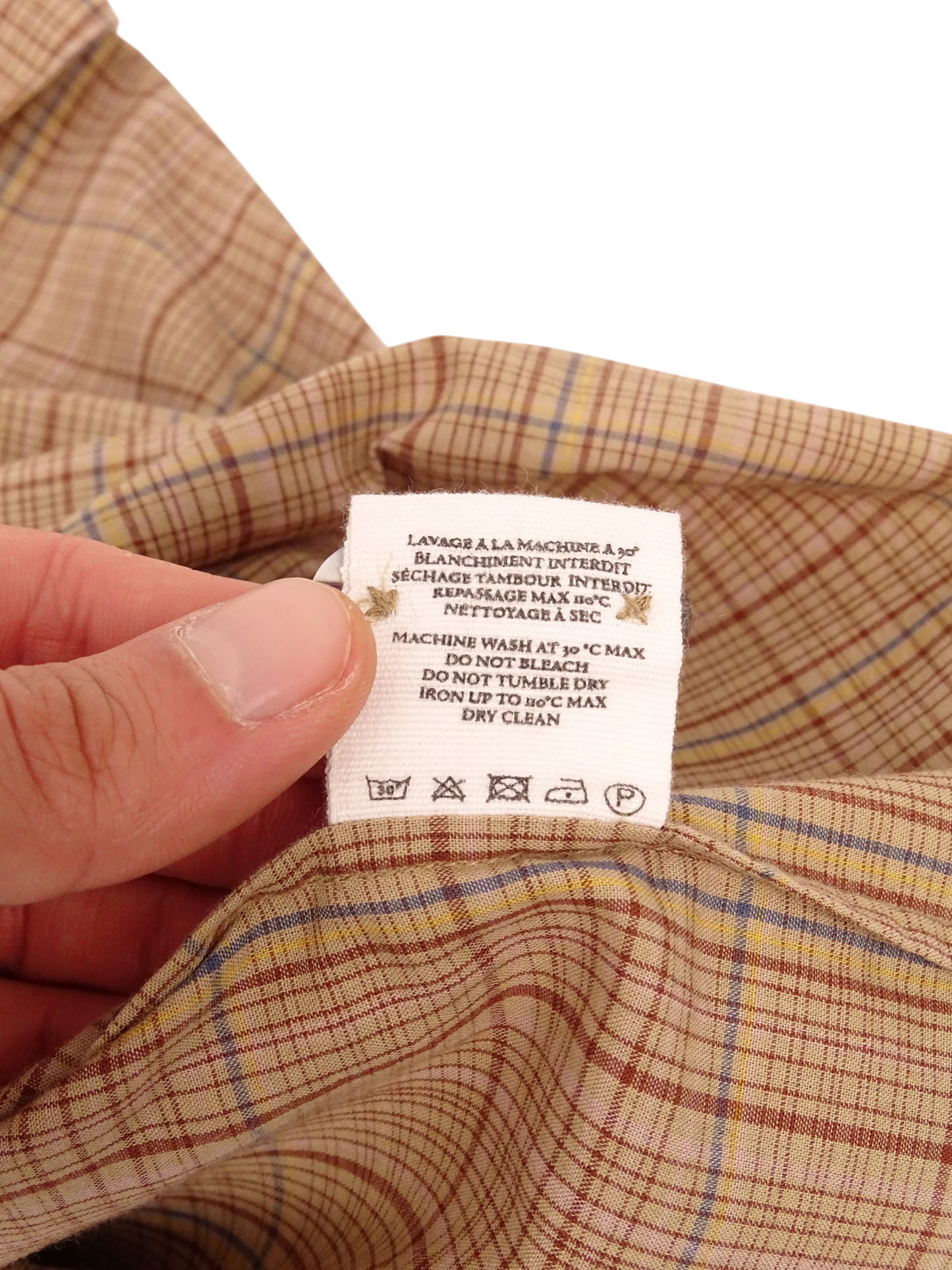 Soeur Chemise Modèle "Falaise" Carreaux Beige Marron XS Femme