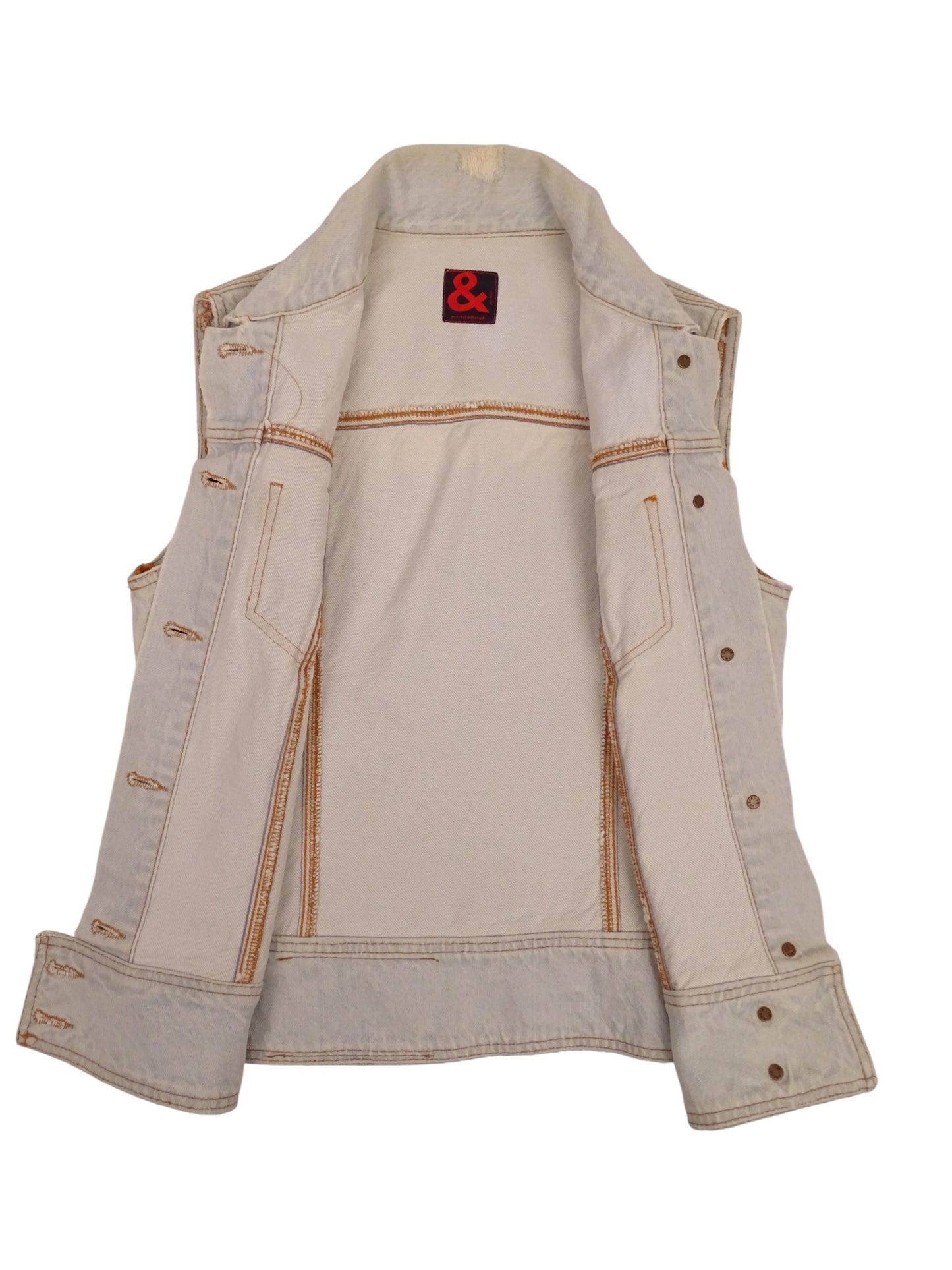 Dolce & Gabbana Veste En Jean Sans Manches Bleu Clair Vintage M Femme