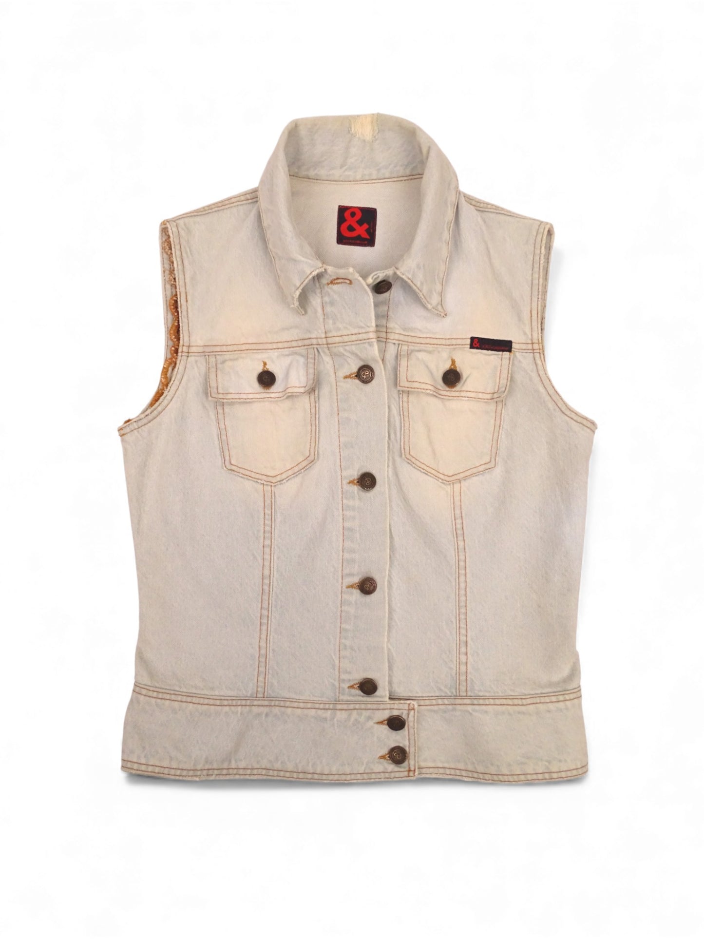 Dolce & Gabbana Veste En Jean Sans Manches Bleu Clair Vintage M Femme