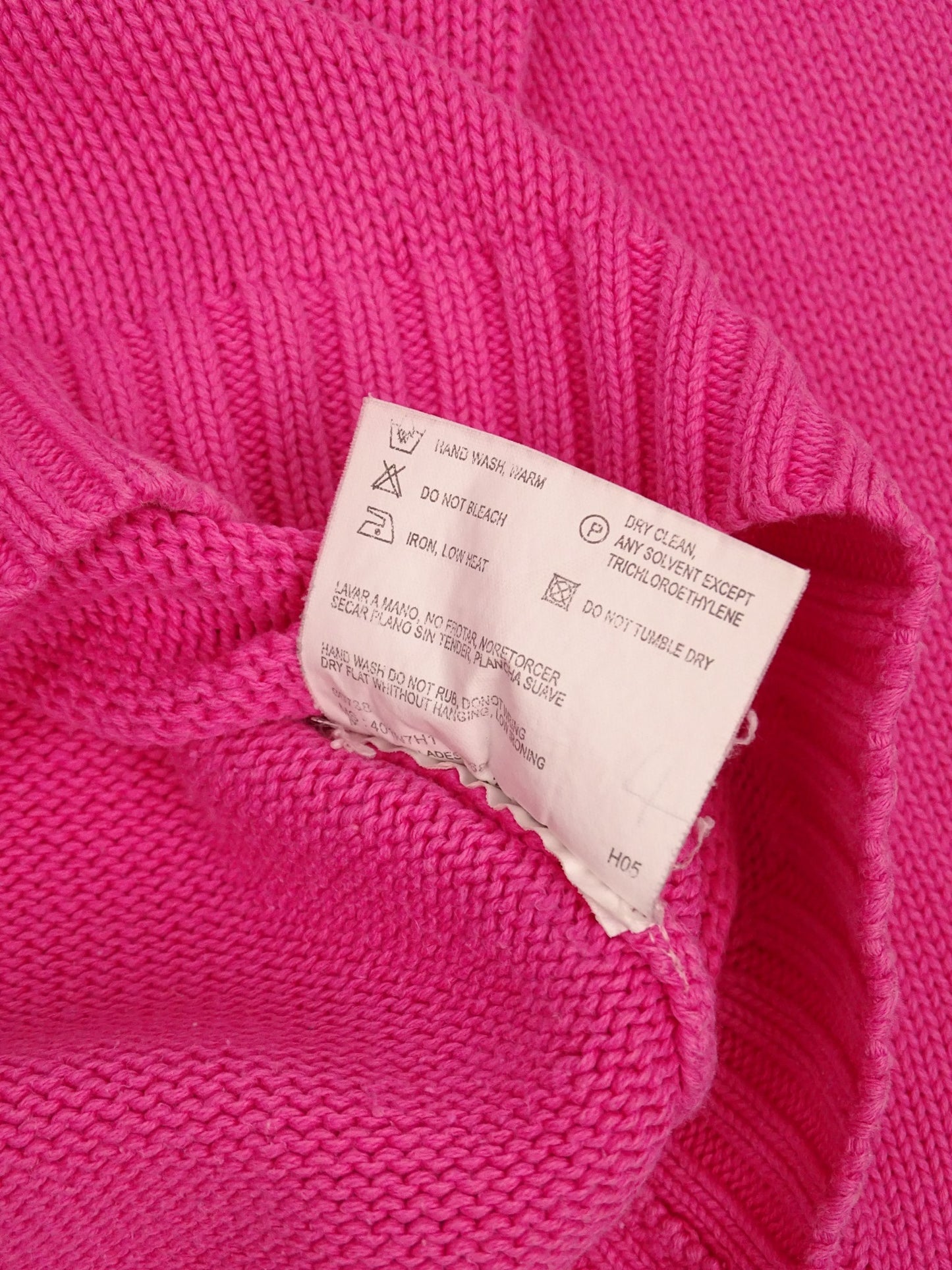 Burberry Pull Col V Rose Coton L Femme