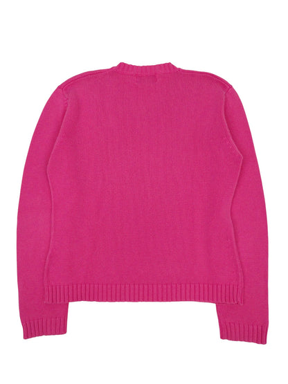 Burberry Pull Col V Rose Coton L Femme