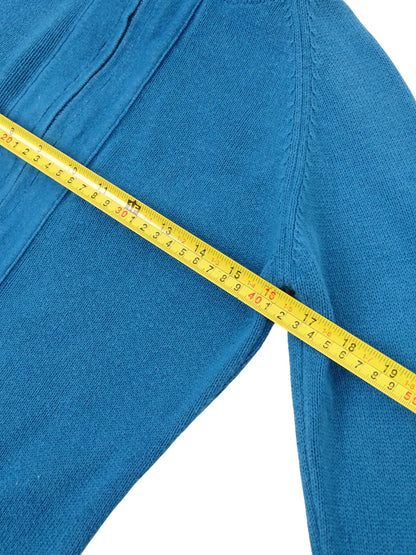 Pull Zippé Bleu Fuchsia 60% Coton XS Femme