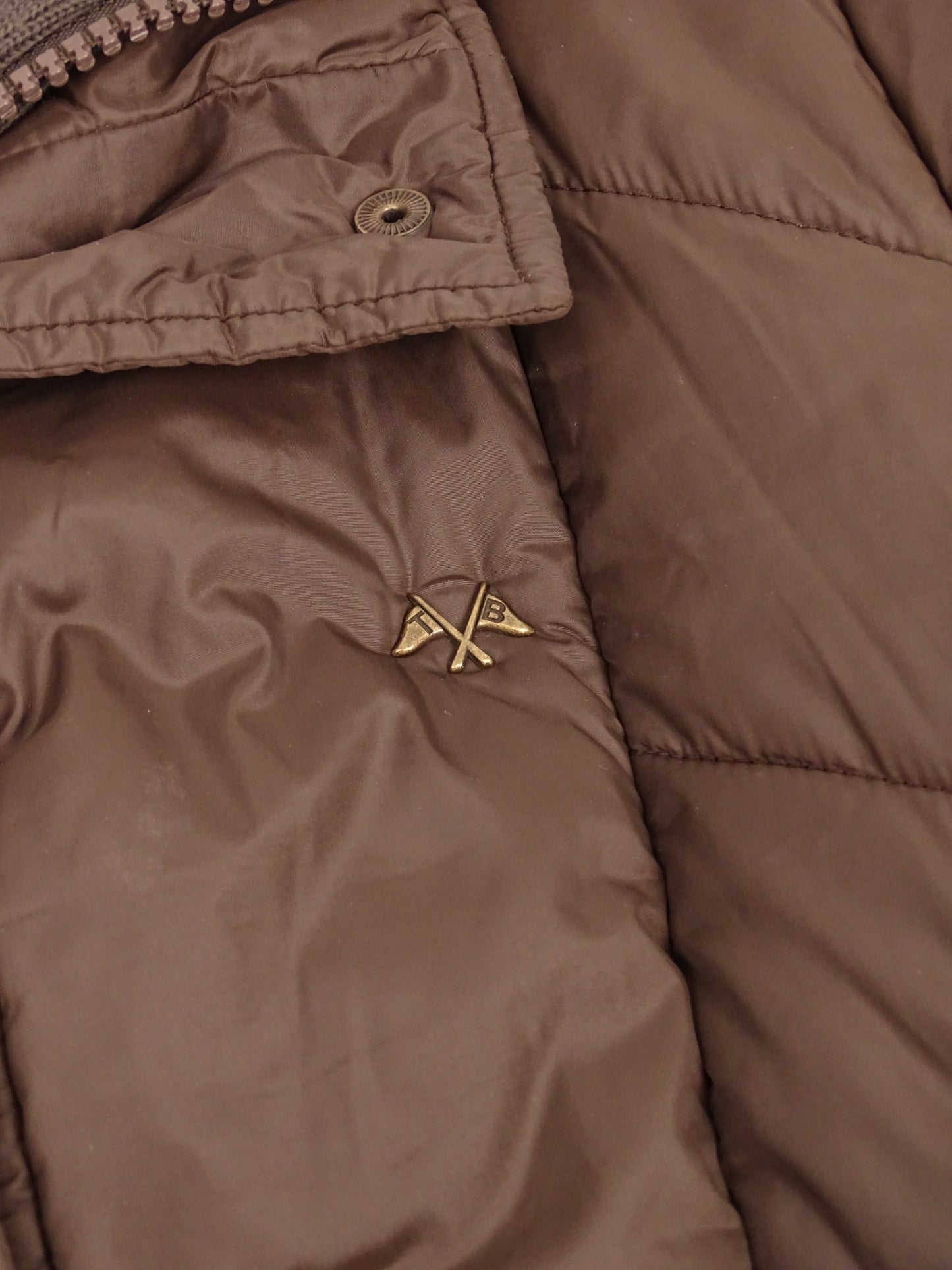 Burberry Doudoune Courte Marron Double Zip XS Femme