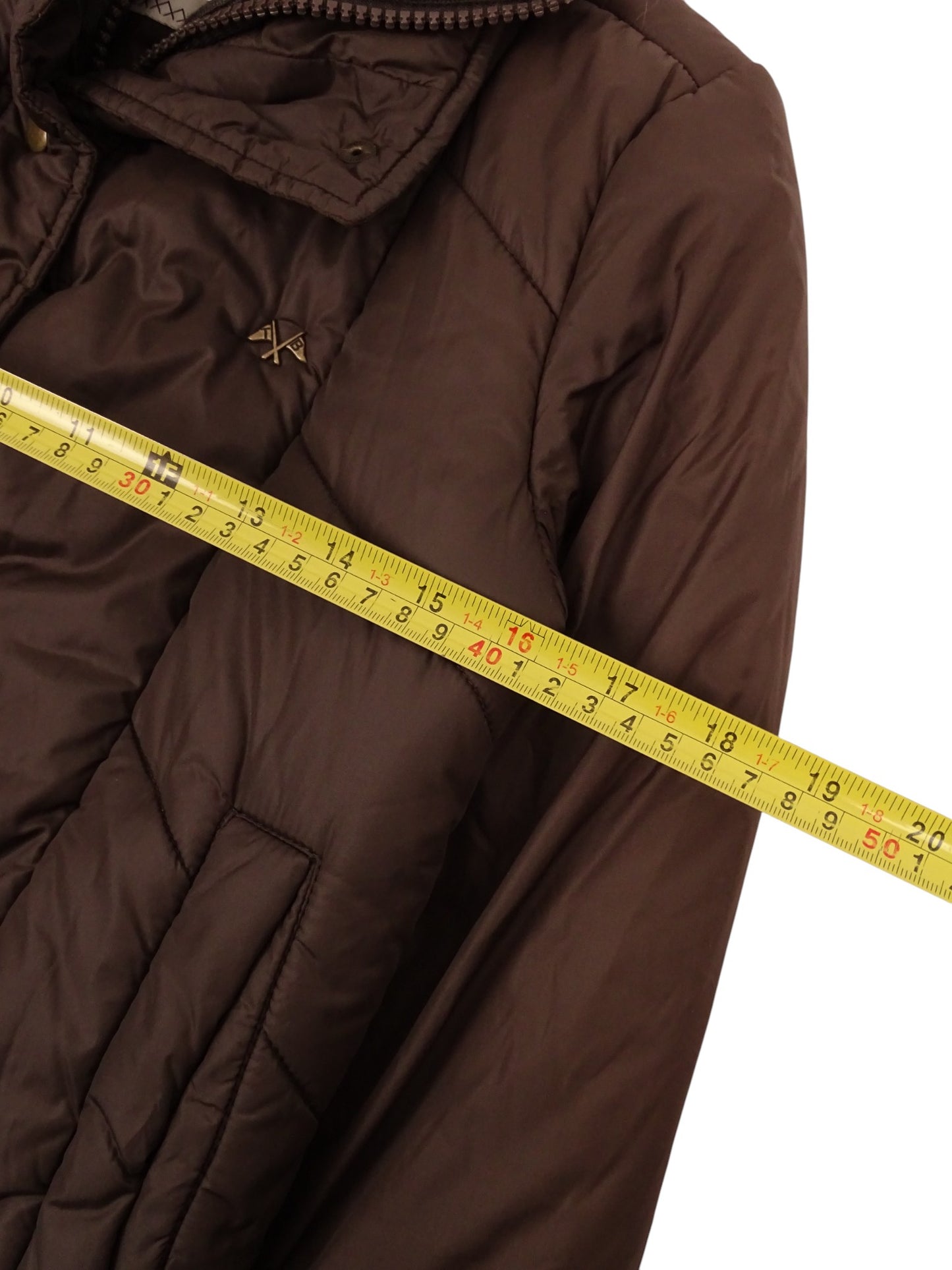 Burberry Doudoune Courte Marron Double Zip XS Femme