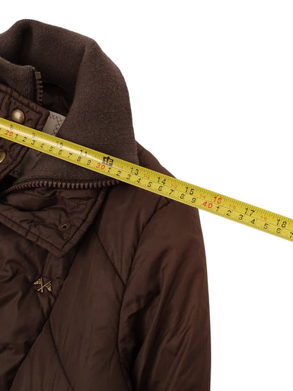 Burberry Doudoune Courte Marron Double Zip XS Femme