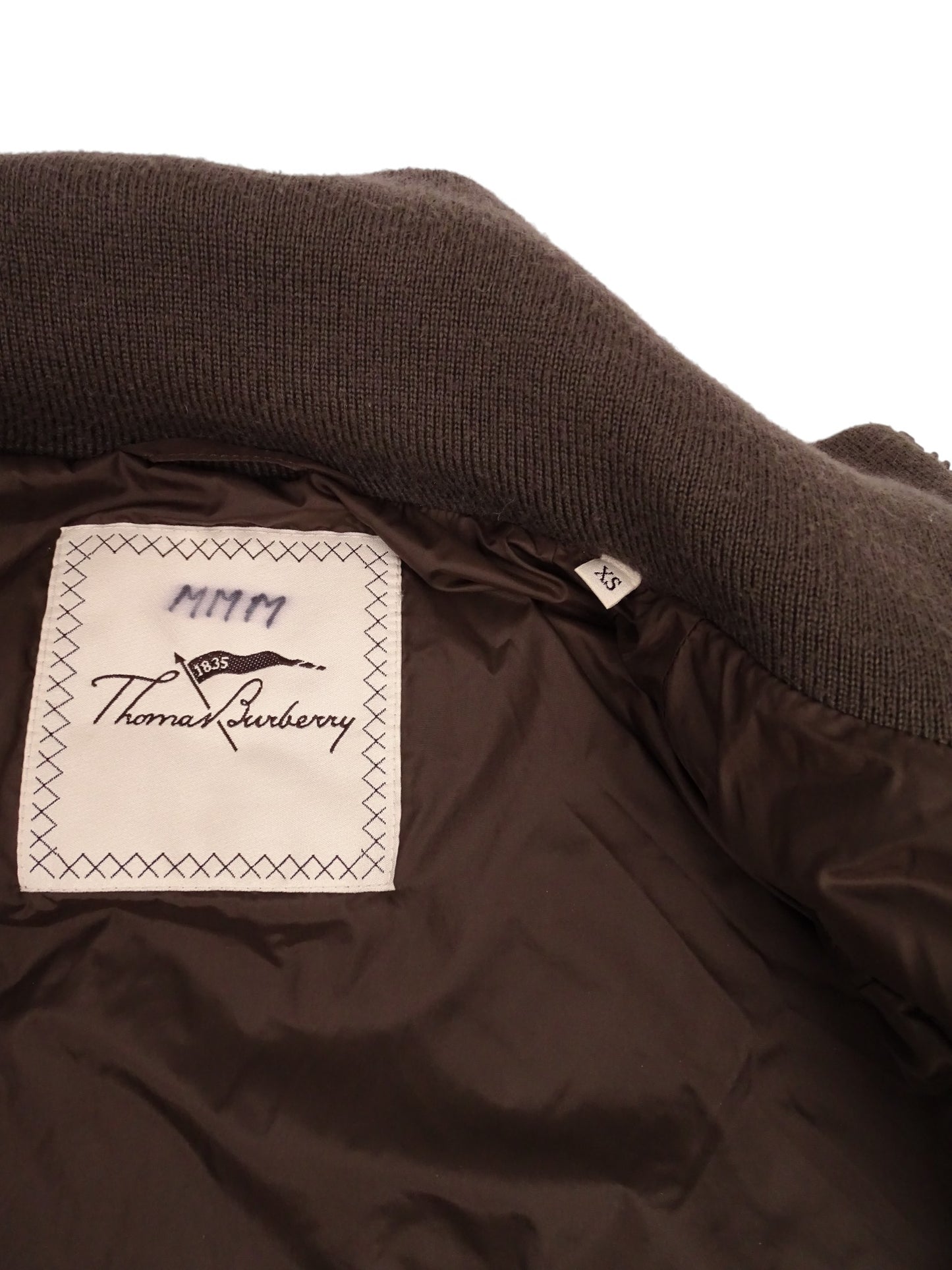 Burberry Doudoune Courte Marron Double Zip XS Femme