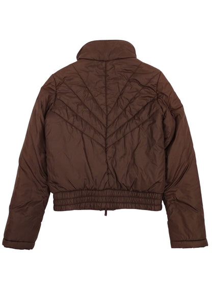 Burberry Doudoune Courte Marron Double Zip XS Femme