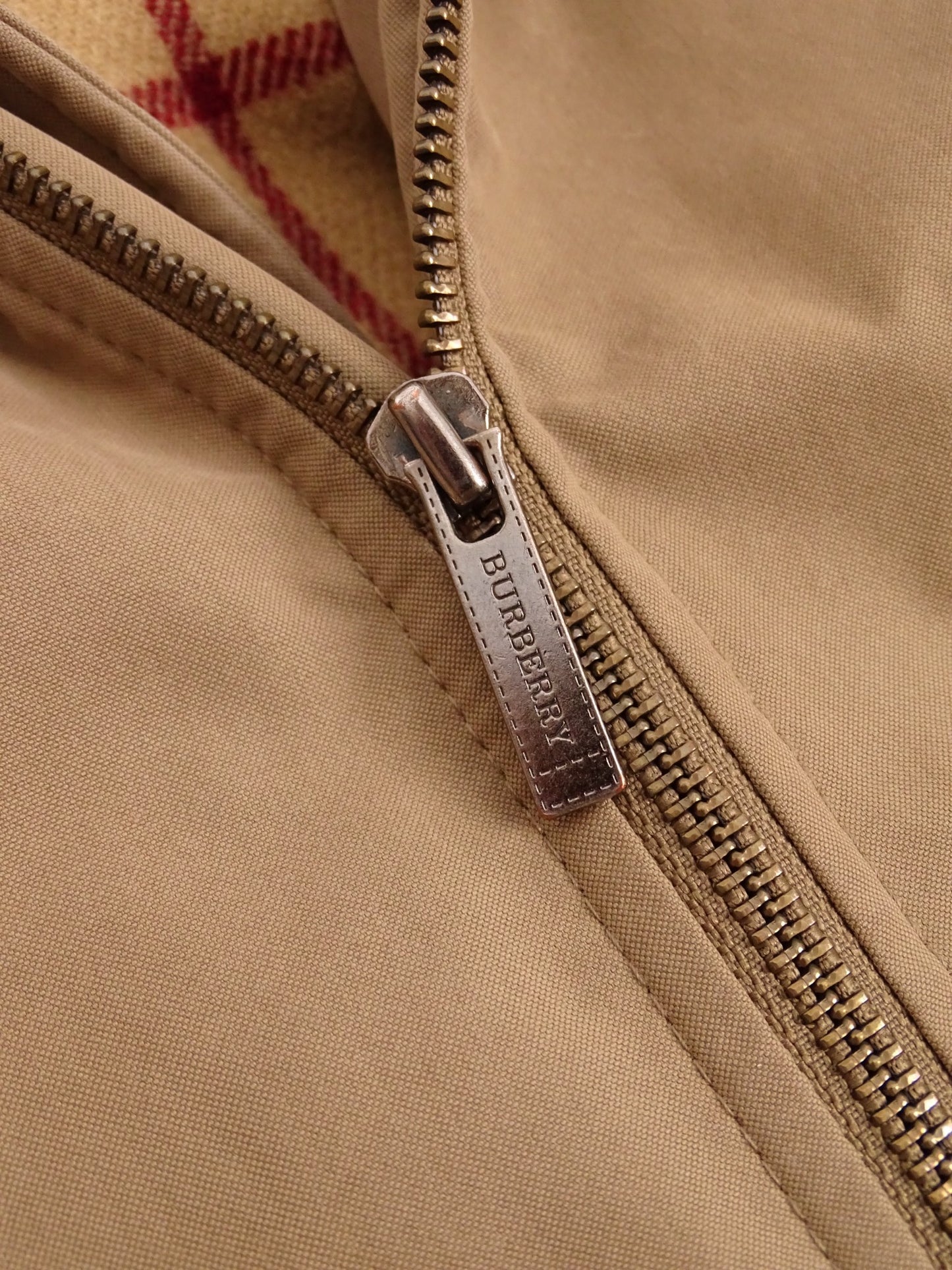 Burberry Manteau Harrington Mi-Long Beige Coton Intérieur Tartan Nova Check M Homme