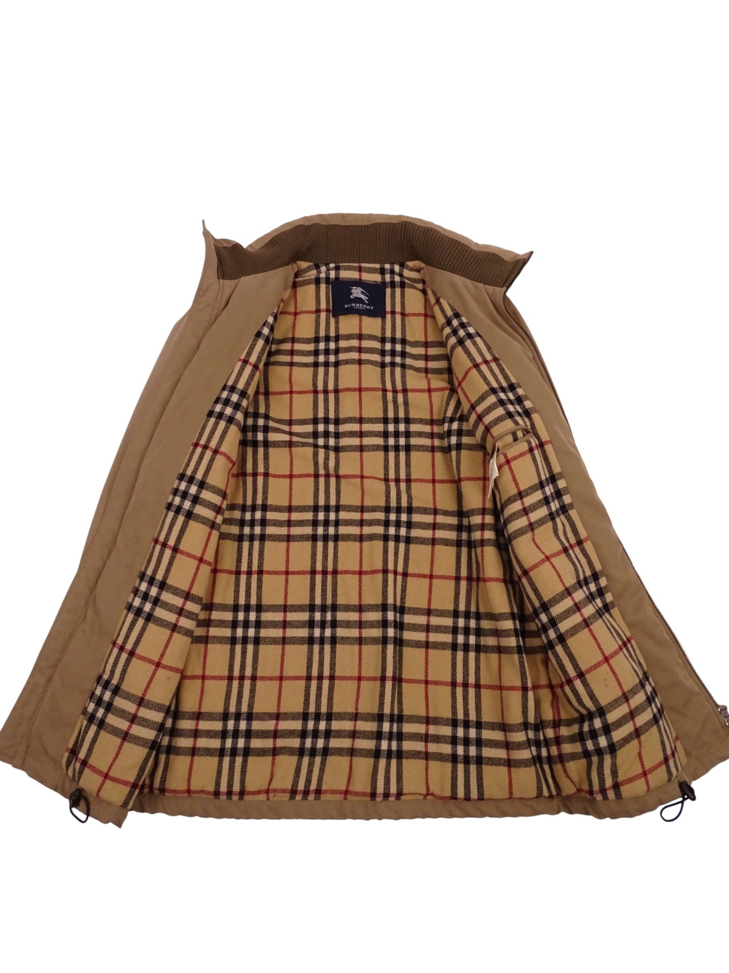 Burberry Manteau Harrington Mi-Long Beige Coton Intérieur Tartan Nova Check M Homme