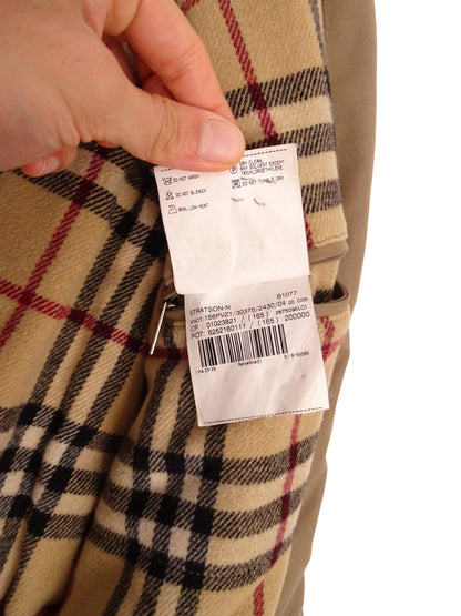 Burberry Manteau Harrington Mi-Long Beige Coton Intérieur Tartan Nova Check M Homme