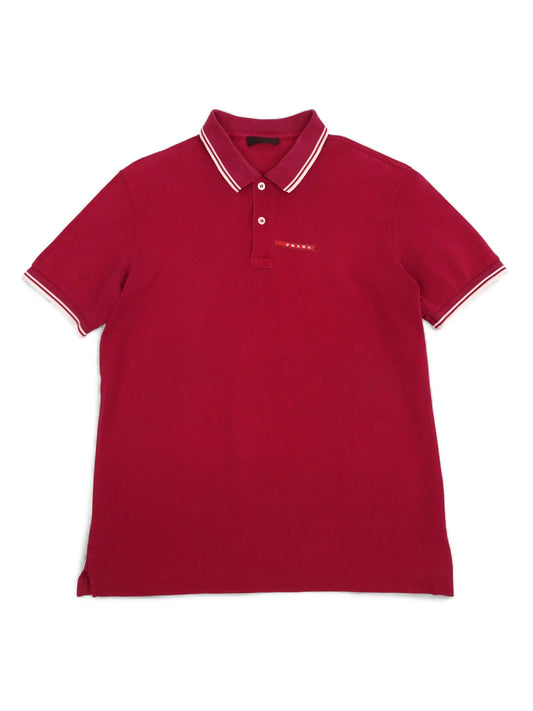 Prada Polo Vintage Bordeaux À Boutons XL Homme