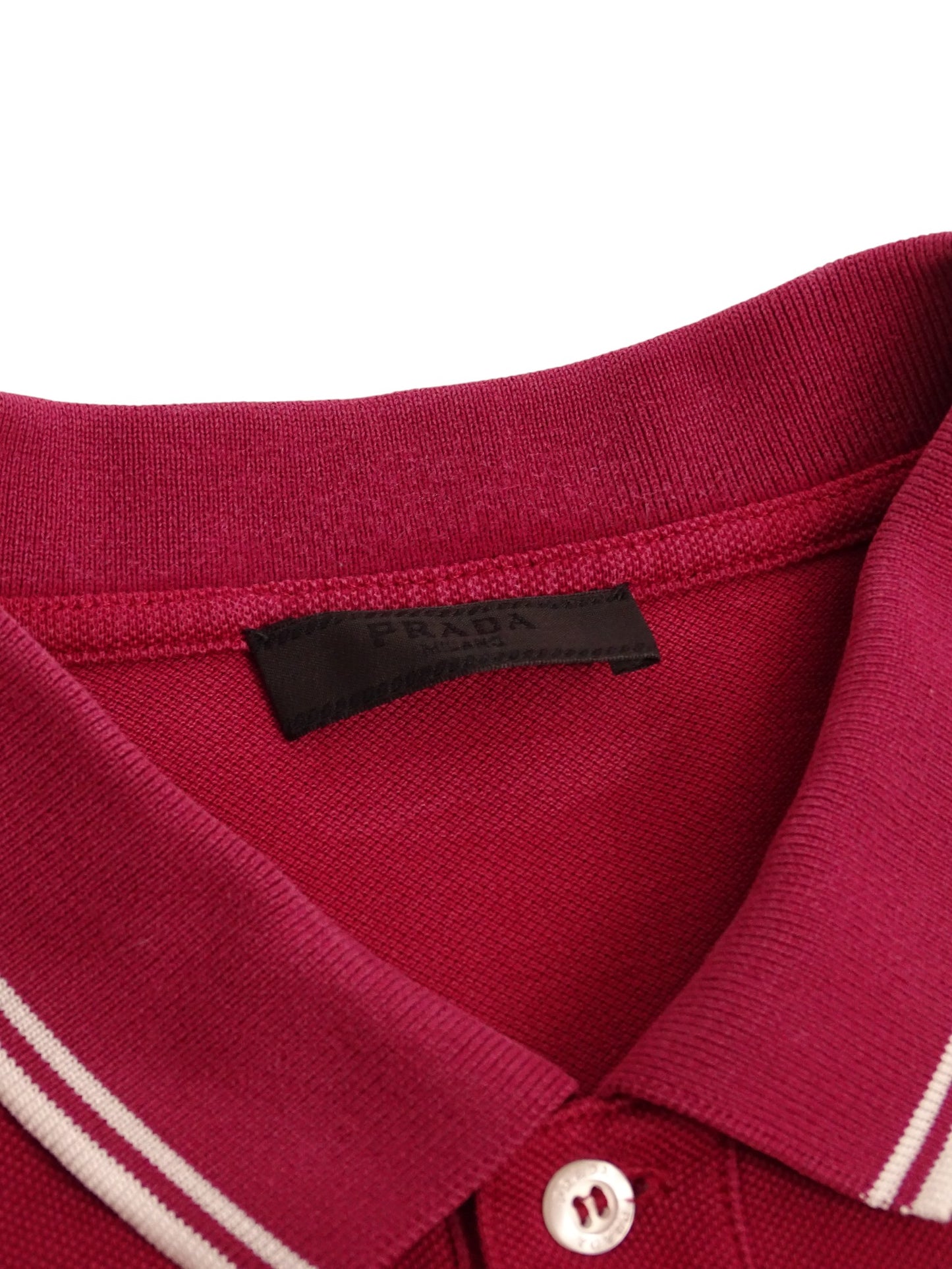 Prada Polo Vintage Bordeaux À Boutons XL Homme