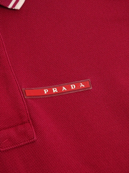 Prada Polo Vintage Bordeaux À Boutons XL Homme