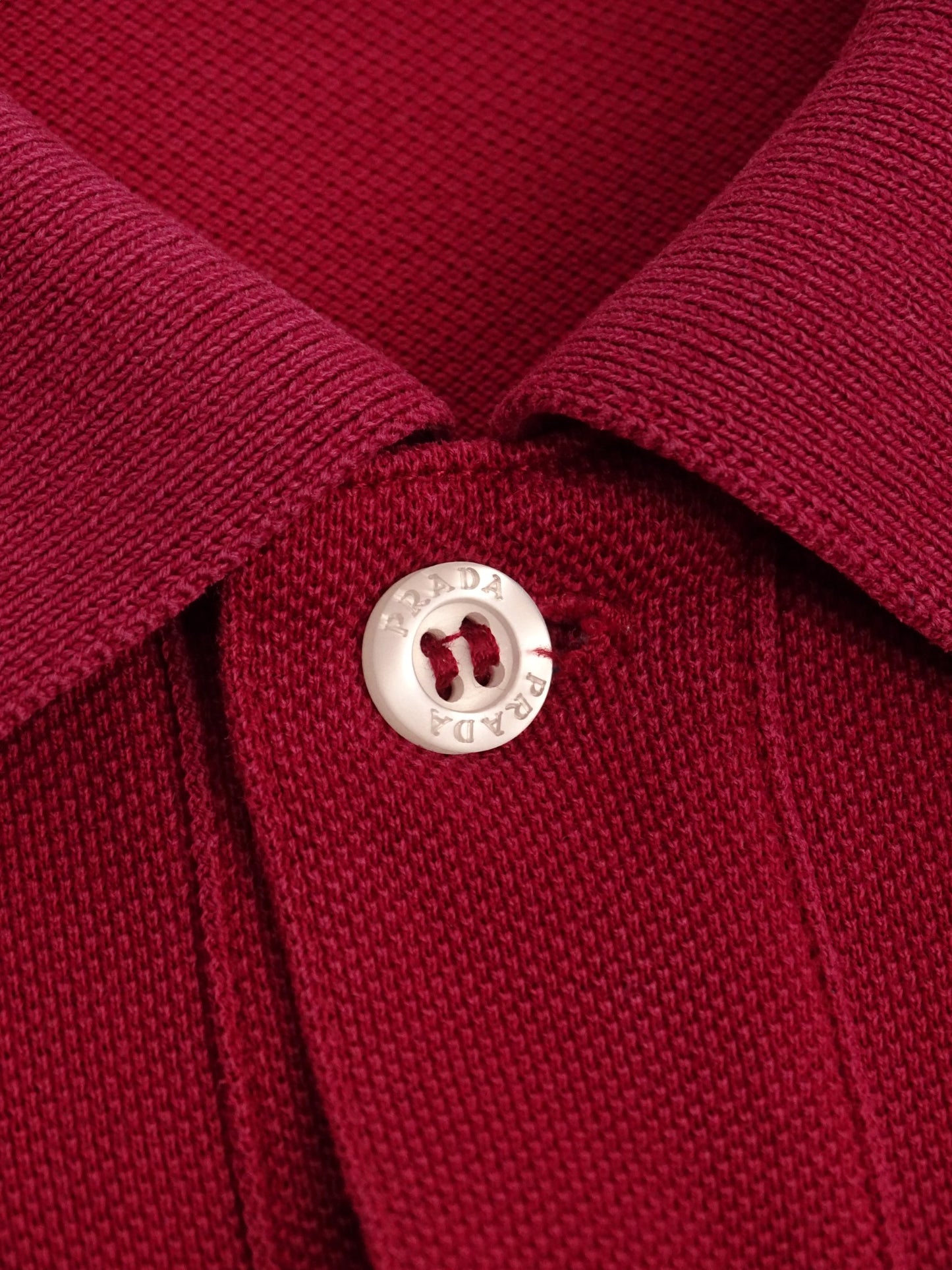 Prada Polo Vintage Bordeaux À Boutons XL Homme