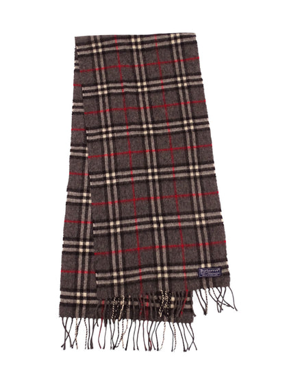 Burberry Écharpe Grise Tartan Nova Check 100% Laine 130 cm