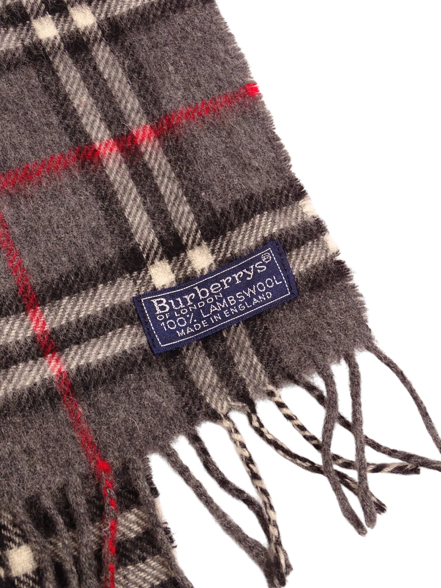 Burberry Écharpe Grise Tartan Nova Check 100% Laine 130 cm