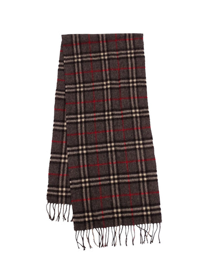 Burberry Écharpe Grise Tartan Nova Check 100% Laine 130 cm