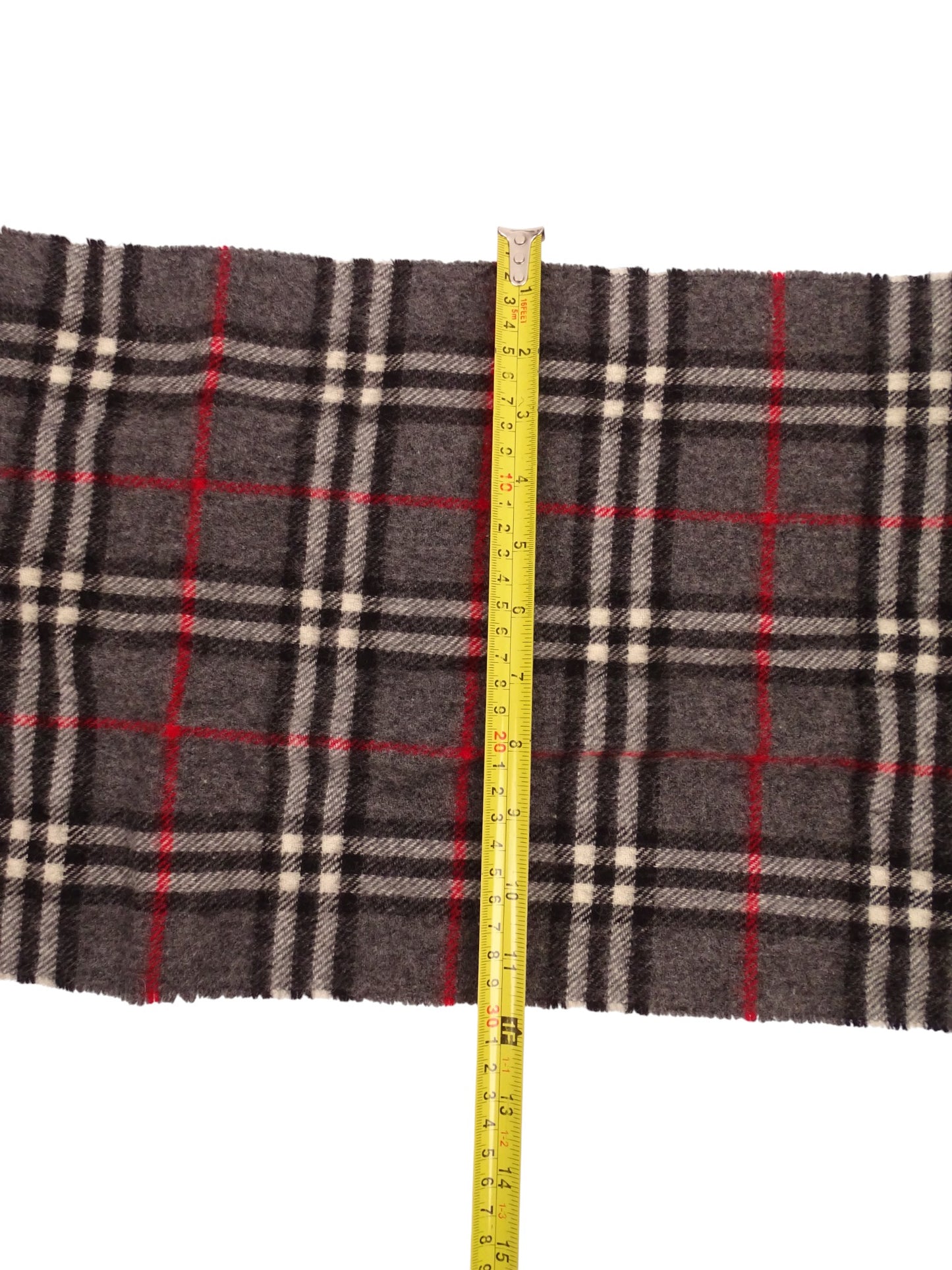 Burberry Écharpe Grise Tartan Nova Check 100% Laine 130 cm