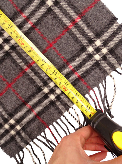 Burberry Écharpe Grise Tartan Nova Check 100% Laine 130 cm