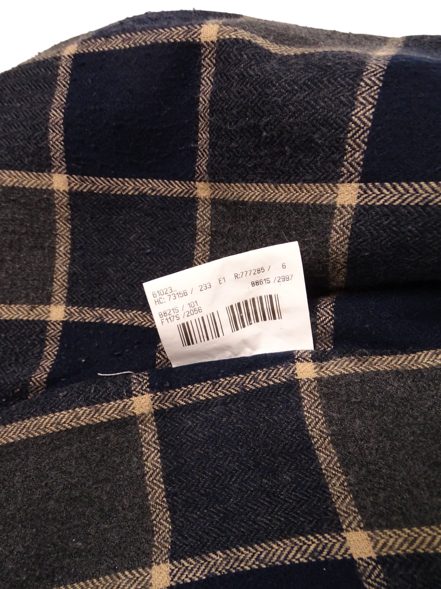 Burberry Manteau Zippé Crème Intérieur Tartan Écossais Gris S Femme