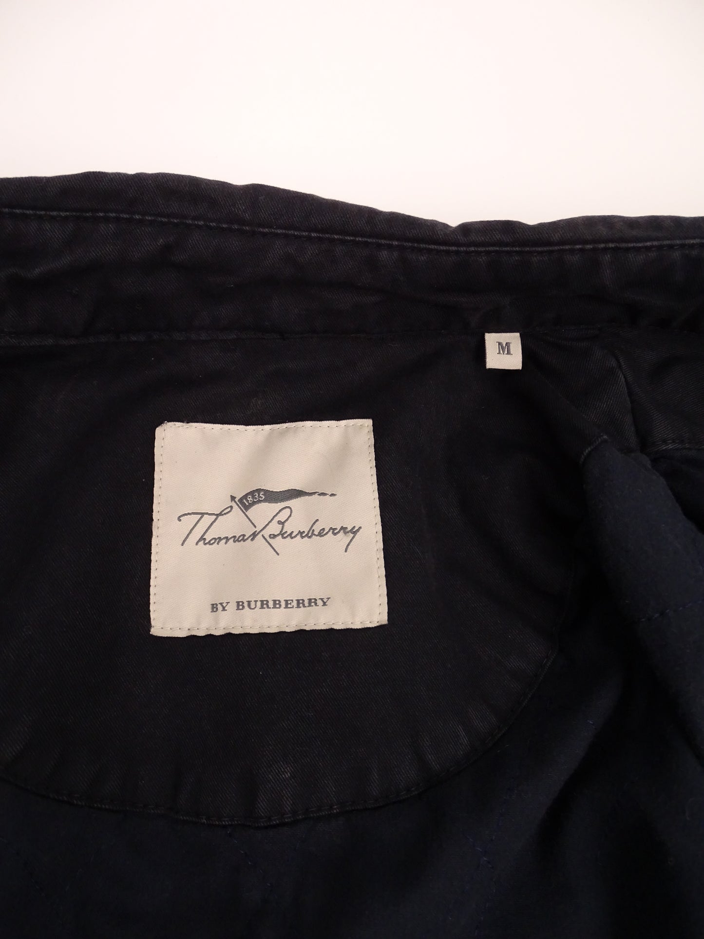 Burberry Veste Harrington Bleu Marine Zippée Coton M Homme