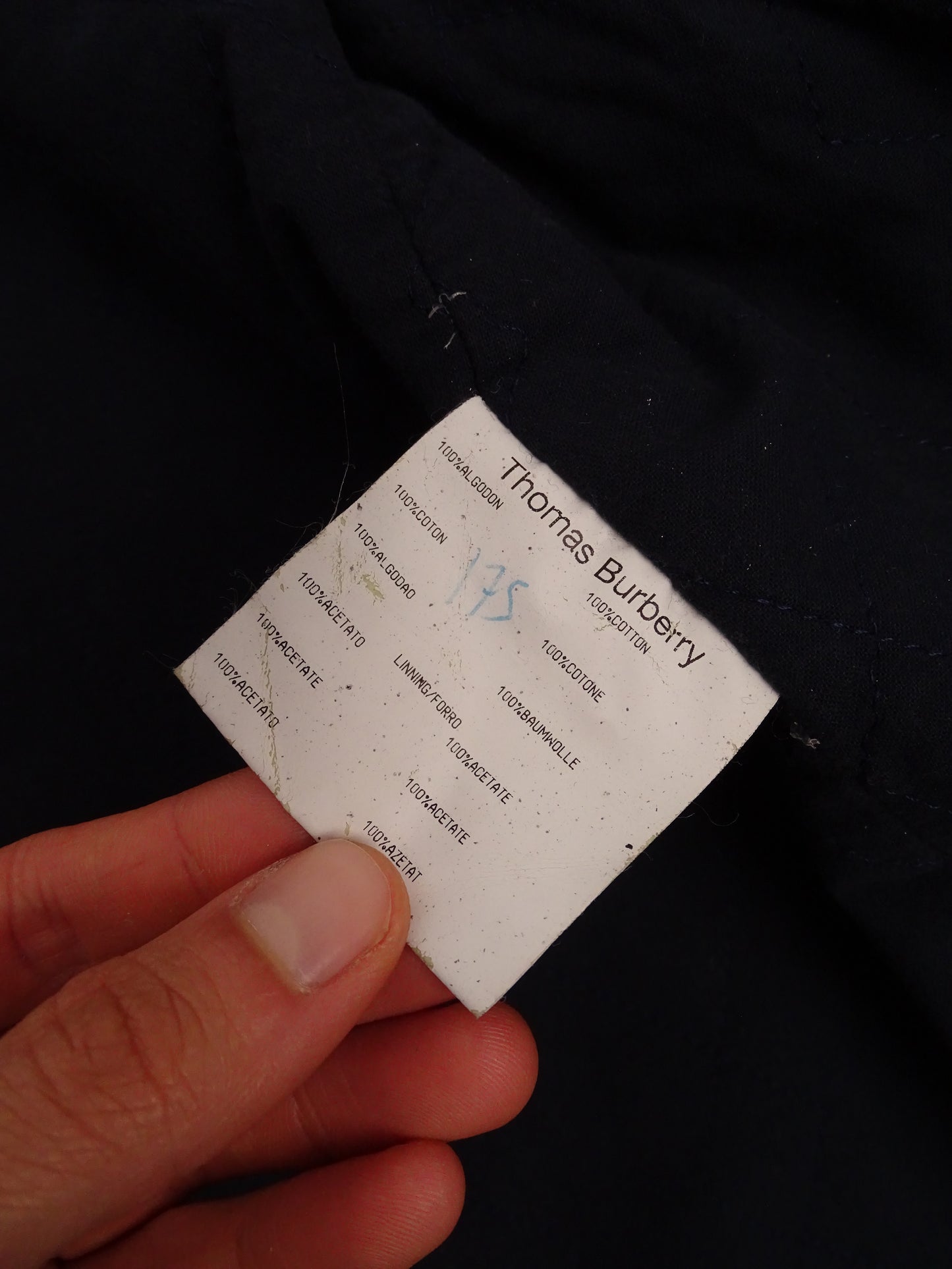 Burberry Veste Harrington Bleu Marine Zippée Coton M Homme