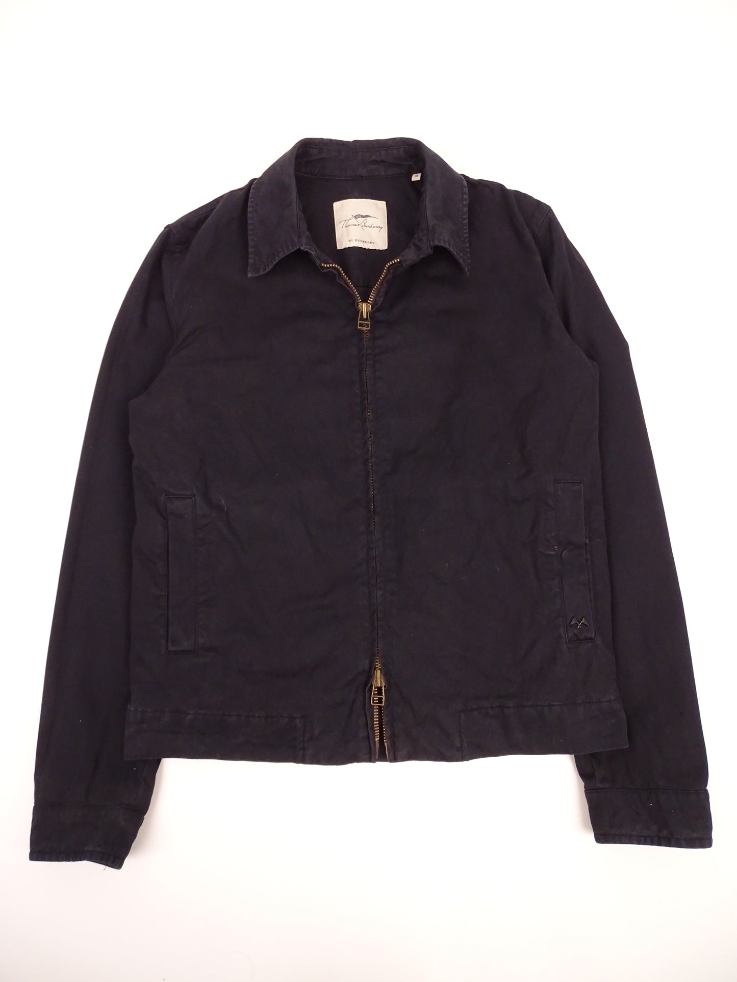 Burberry Veste Harrington Bleu Marine Zippée Coton M Homme