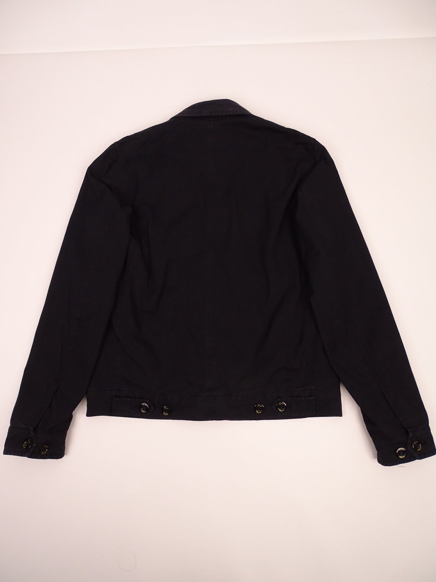 Burberry Veste Harrington Bleu Marine Zippée Coton M Homme