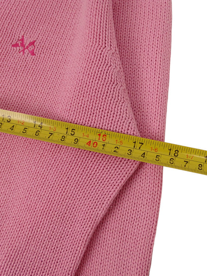 Burberry Pull Col V Rose Coton S Femme