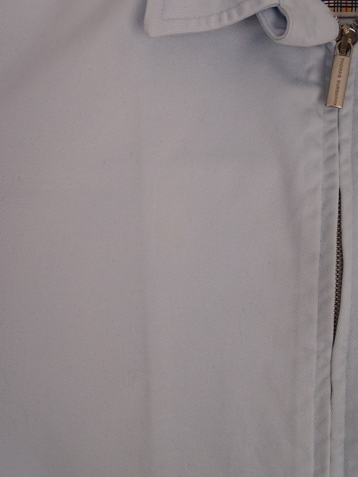 Burberry Veste Courte Bleu Clair Zippée À Col M Femme