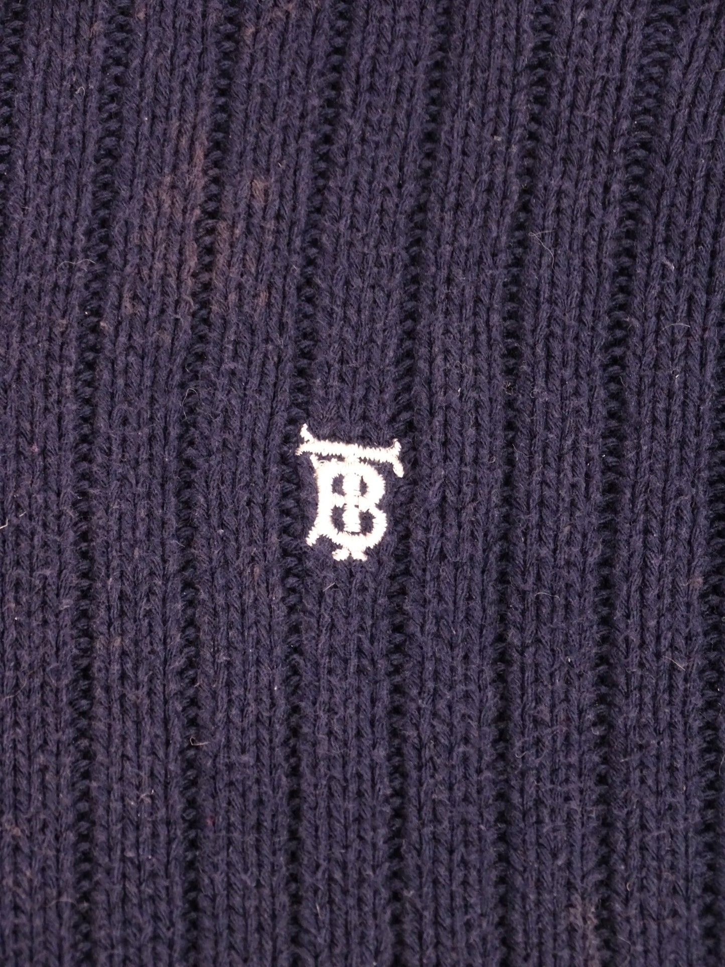 Burberry Sweat Zippé Bleu Marine 60% Coton Full Zip L Homme