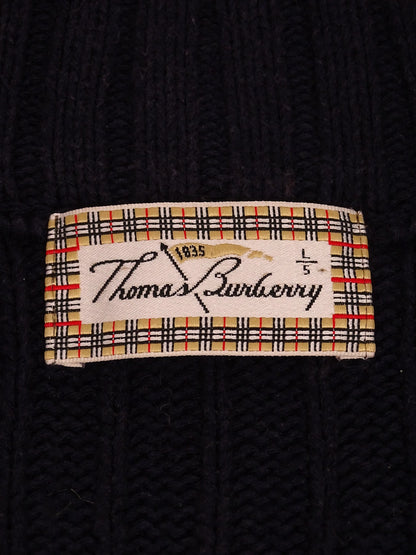 Burberry Sweat Zippé Bleu Marine 60% Coton Full Zip L Homme