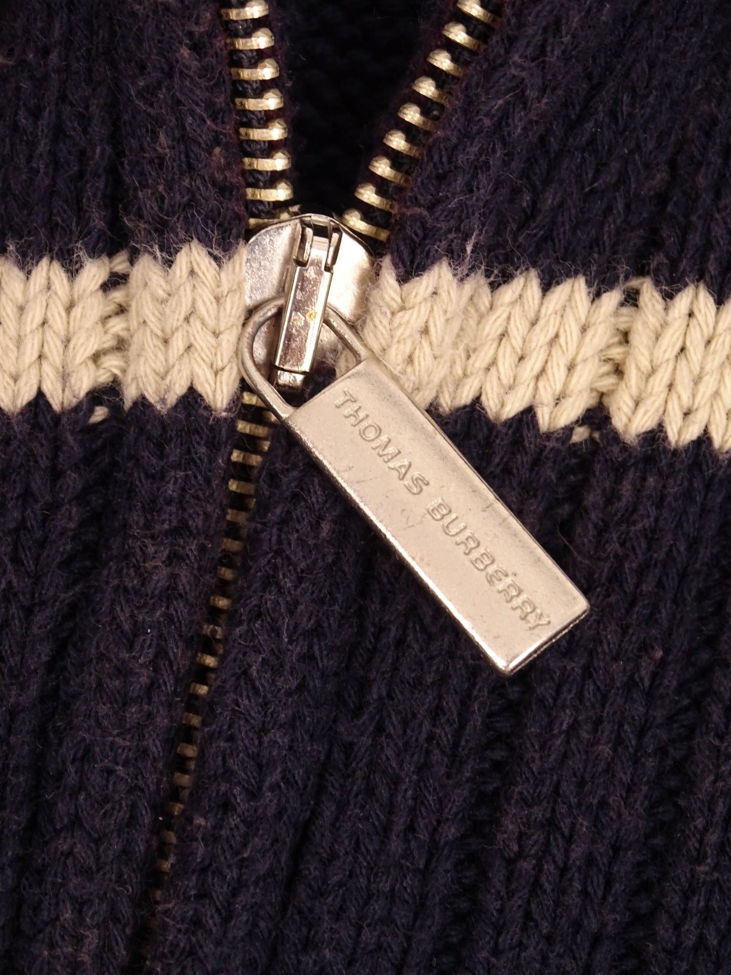 Burberry Sweat Zippé Bleu Marine 60% Coton Full Zip L Homme