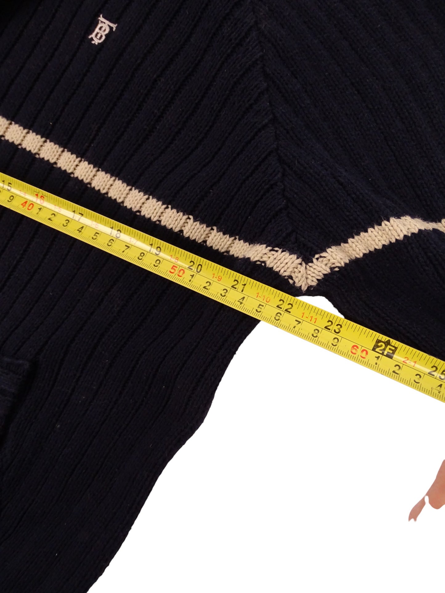 Burberry Sweat Zippé Bleu Marine 60% Coton Full Zip L Homme