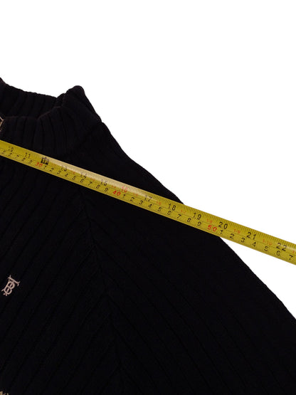 Burberry Sweat Zippé Bleu Marine 60% Coton Full Zip L Homme