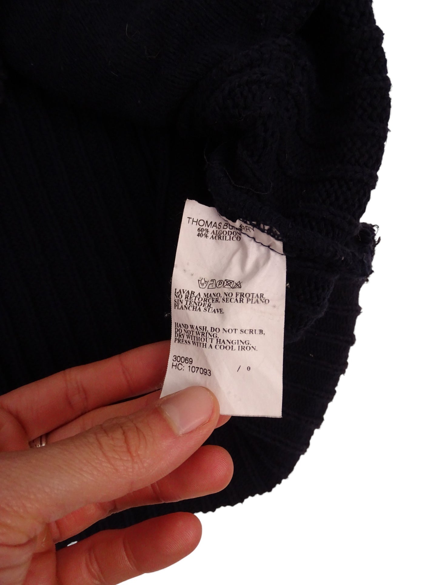 Burberry Sweat Zippé Bleu Marine 60% Coton Full Zip L Homme