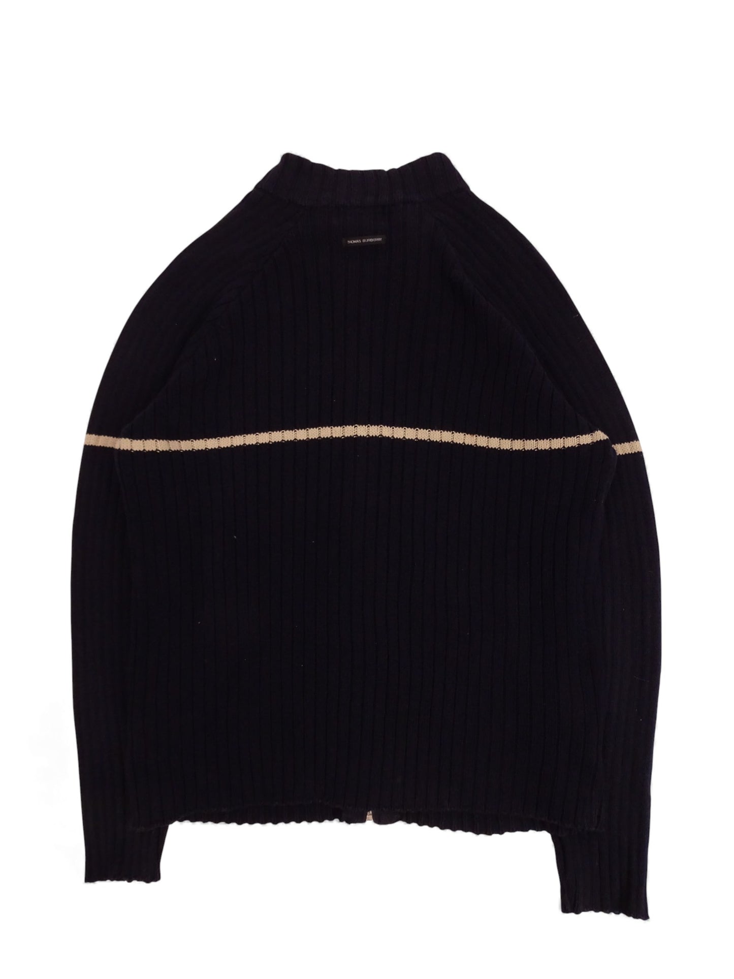 Burberry Sweat Zippé Bleu Marine 60% Coton Full Zip L Homme