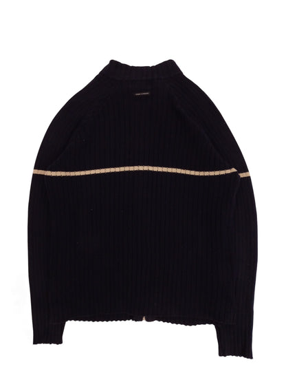 Burberry Sweat Zippé Bleu Marine 60% Coton Full Zip L Homme