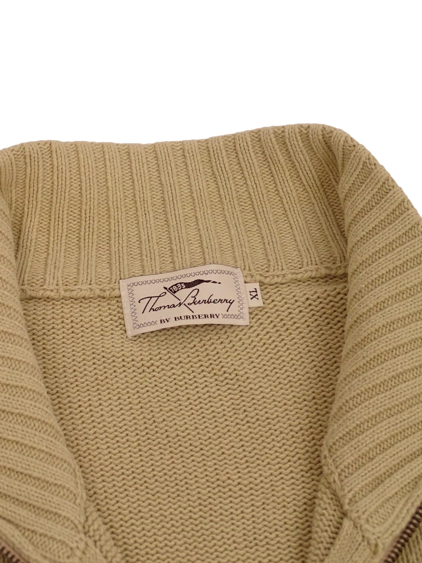 Burberry Sweat Zippé Beige Coton Full Zip XL Homme