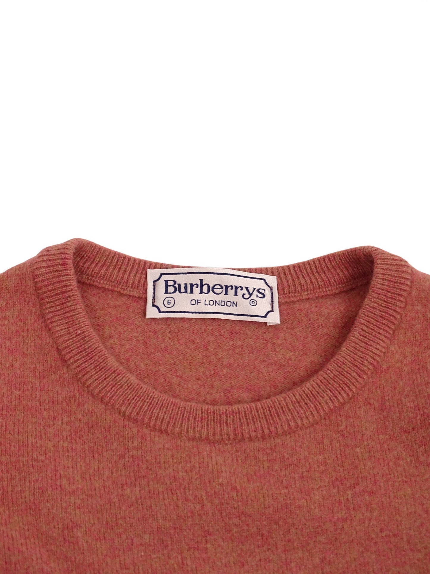 Burberry Pull Col Rond Corail/Rose 85% Laine M Homme