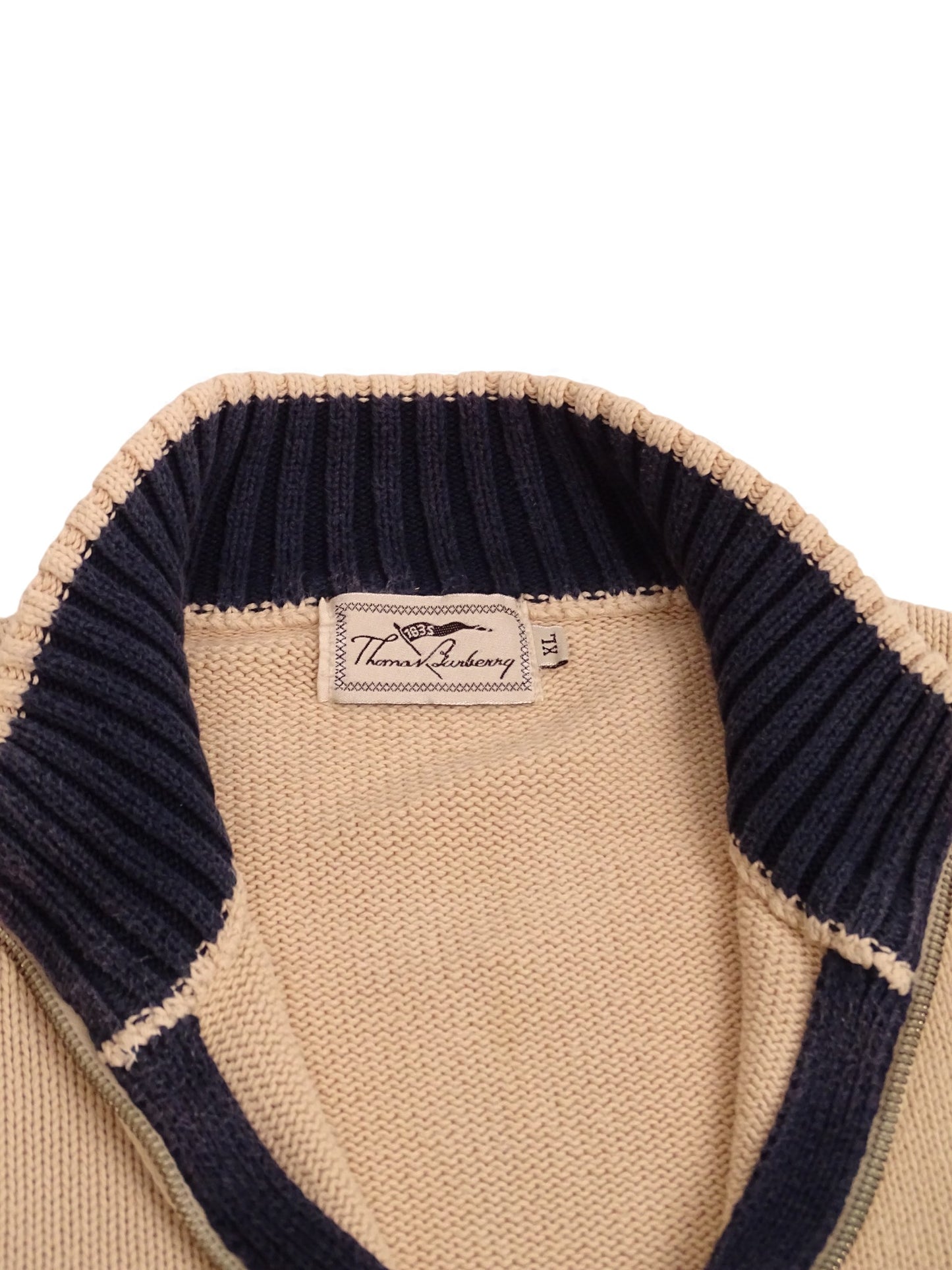 Burberry Sweat Zippé Beige Coton Full Zip XL Homme