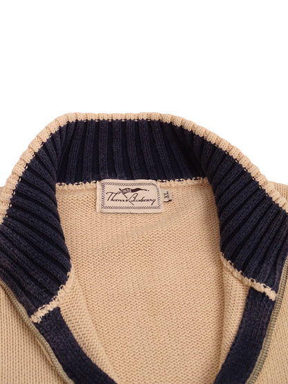 Burberry Sweat Zippé Beige Coton Full Zip XL Homme