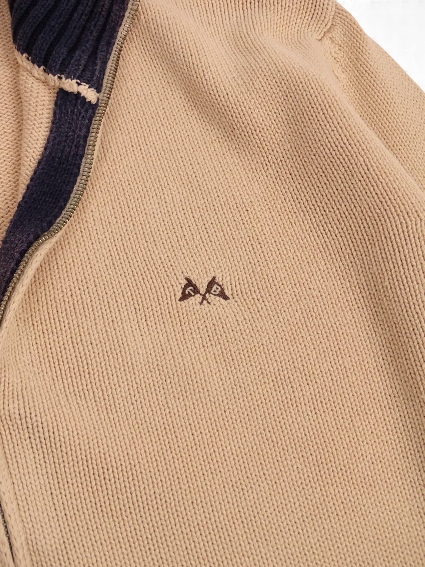 Burberry Sweat Zippé Beige Coton Full Zip XL Homme