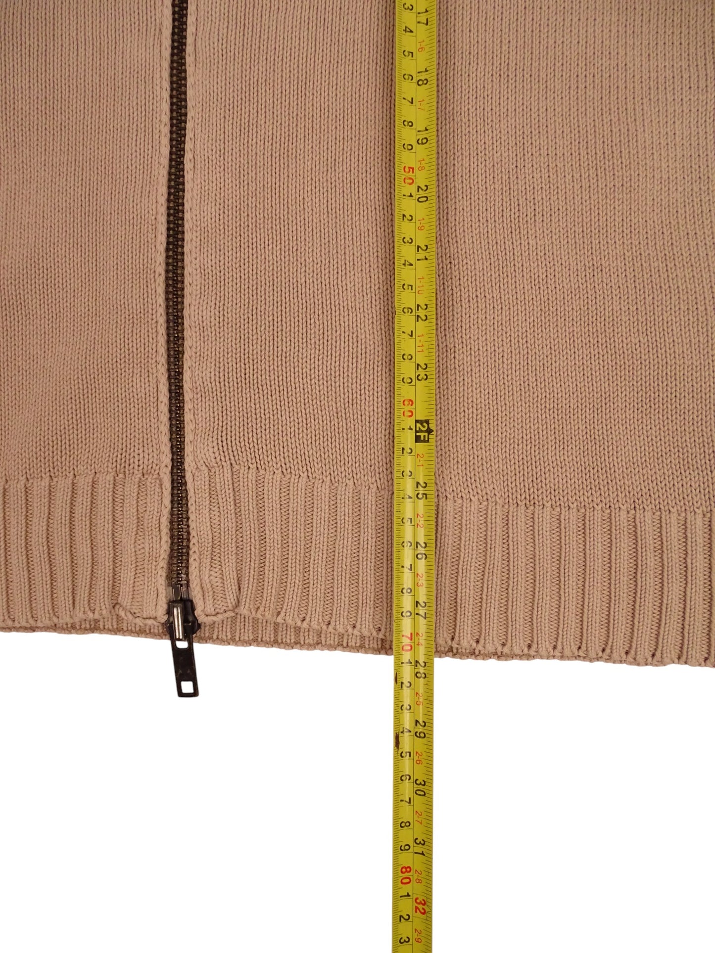 Burberry Gilet Rayé Bleu Marine & Beige Zippé Coton L Homme