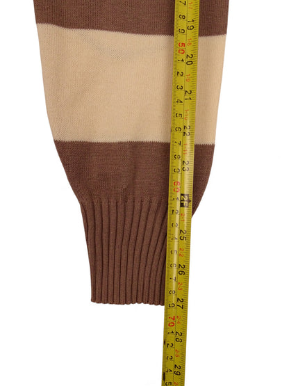 Burberry Cardigan Rayé Beige Et Marron Coton XL Homme