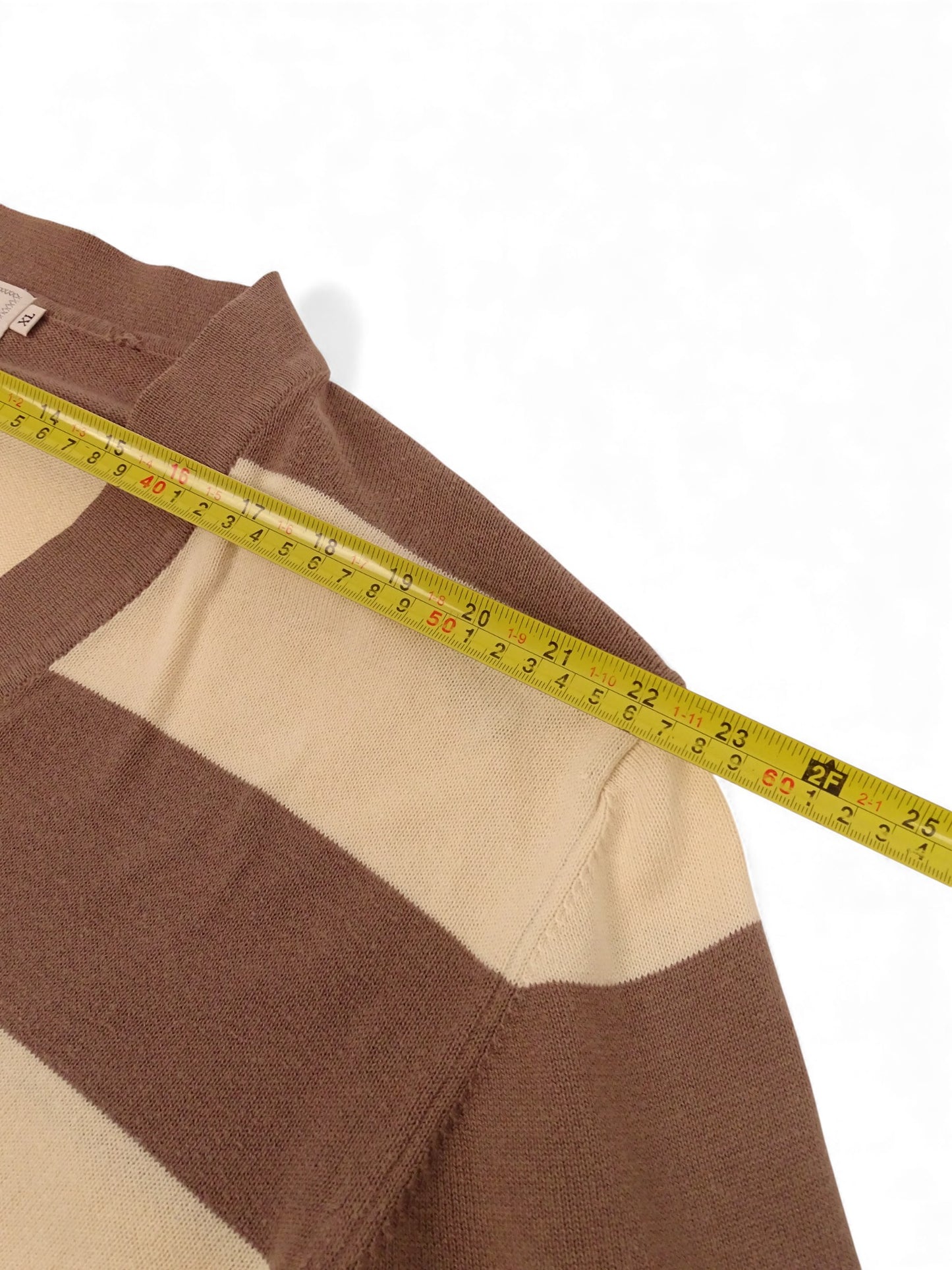 Burberry Cardigan Rayé Beige Et Marron Coton XL Homme