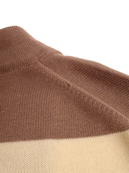 Burberry Cardigan Rayé Beige Et Marron Coton XL Homme